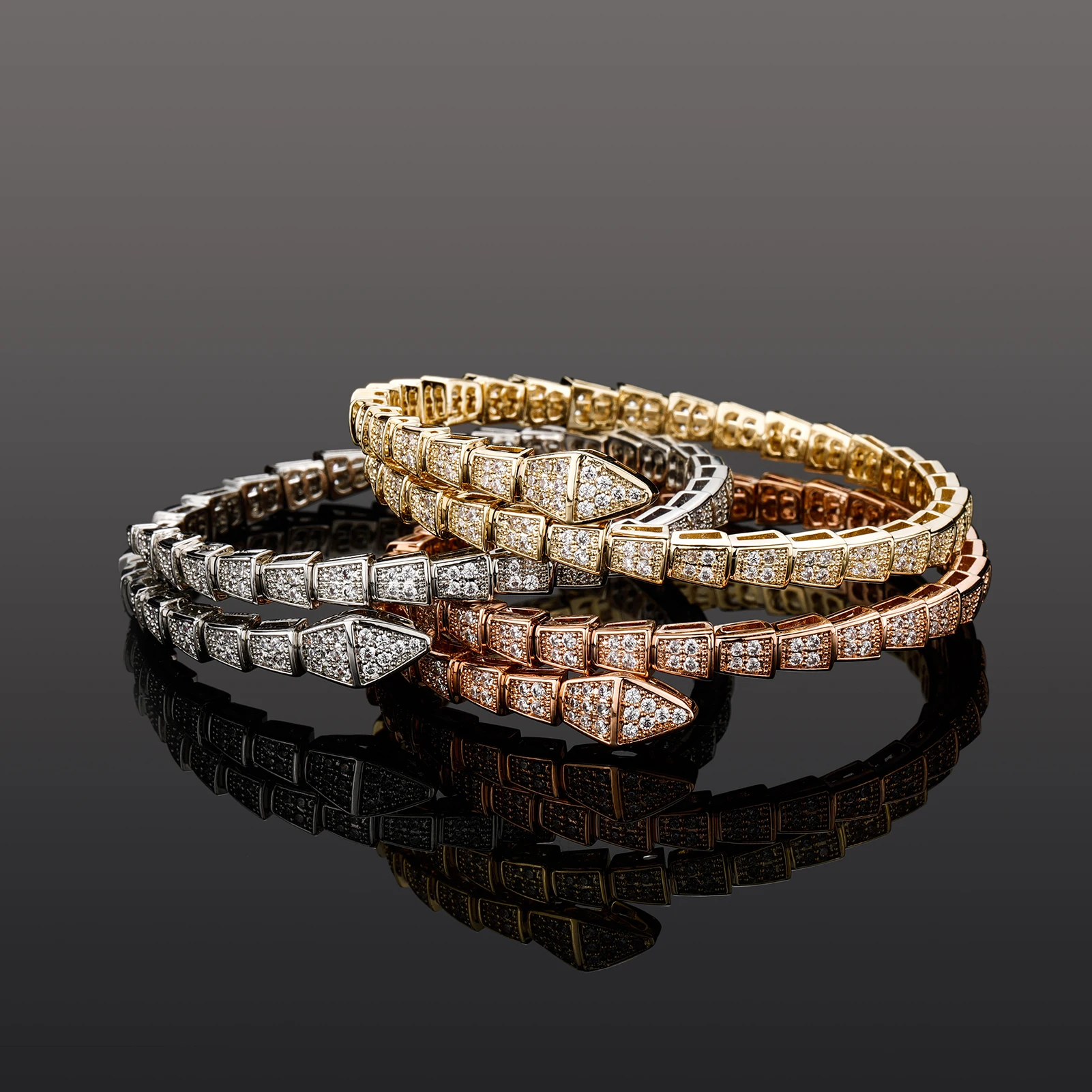 JINAO 2021 European and American new high-quality aaa zirconia snake bracelet