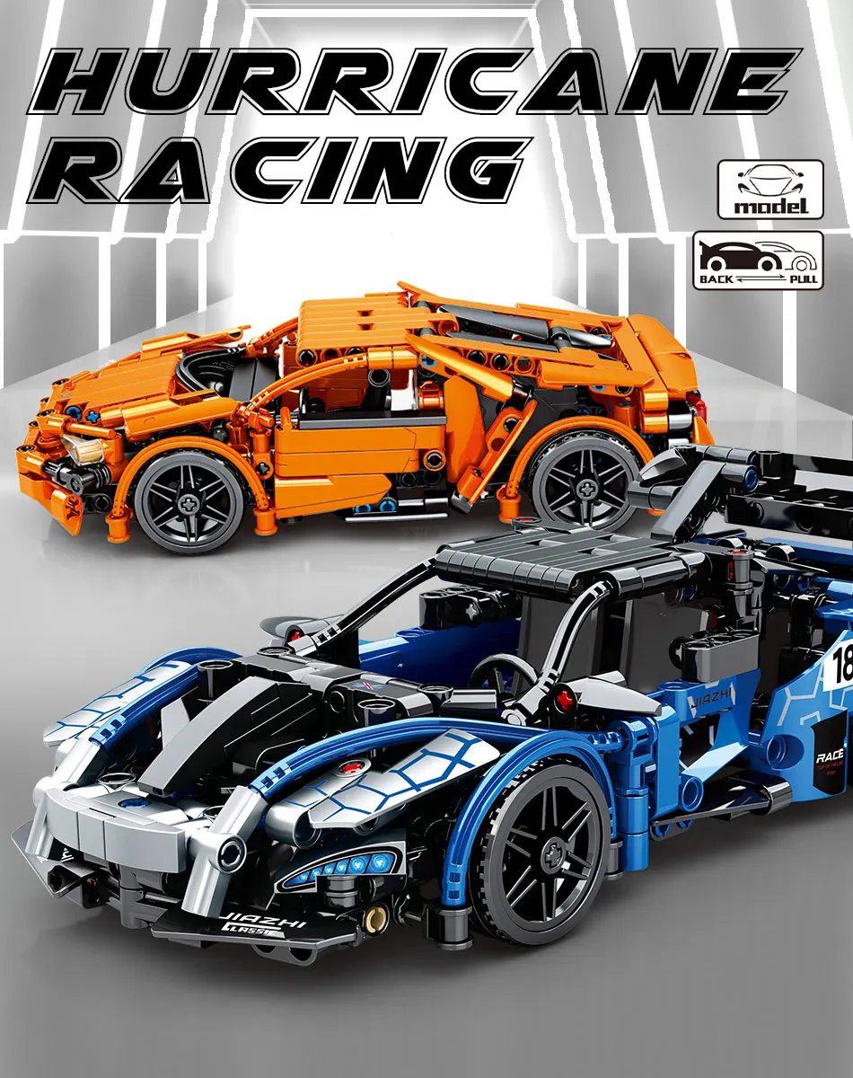 

491pcs Technical City Classic Pull Back Racing Car Building Blocks Speed Supercar Vehicle Bricks Toys for Children Gifts