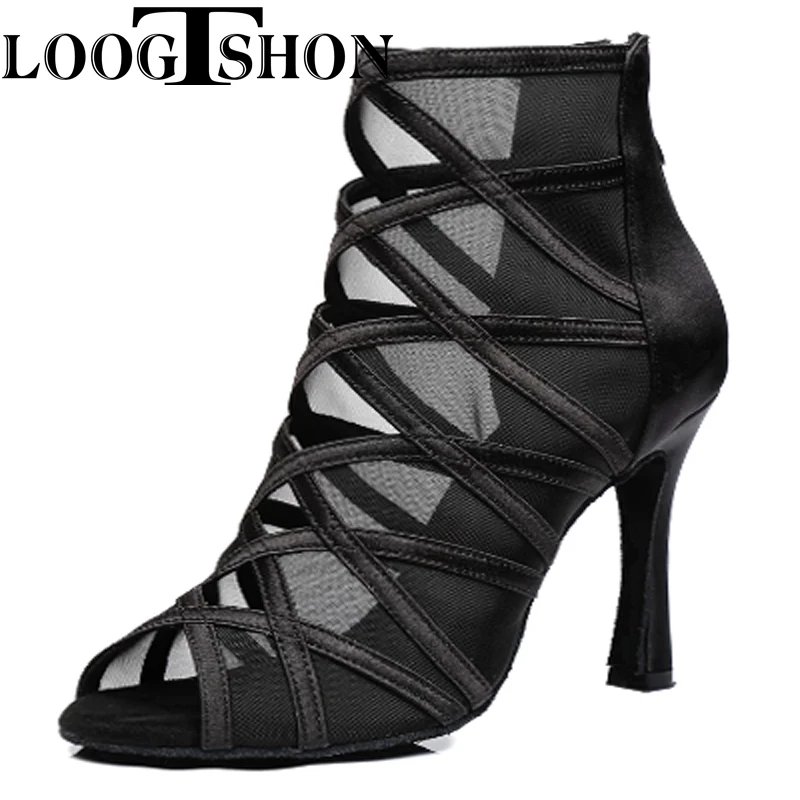 Loogtshon Latin dance shoes Jazz dance shoes Latin dance shoes women's high heels rhinestone high-heeled dancing shoes