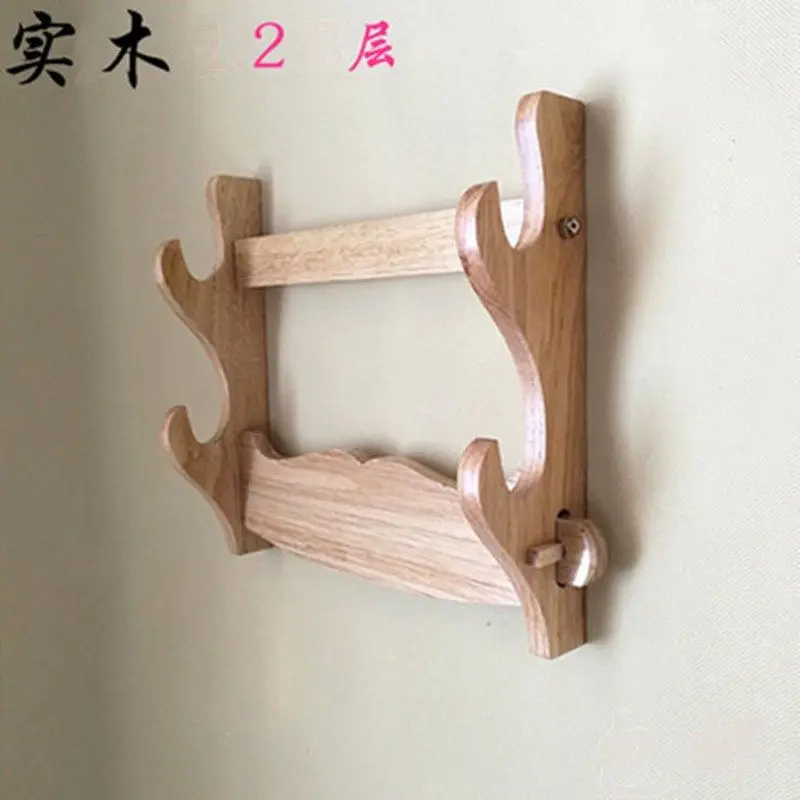 2 layer Floor Falchion's Stand By Wood Hang Wall Framework For Edge Sword Katana Glaive Blade