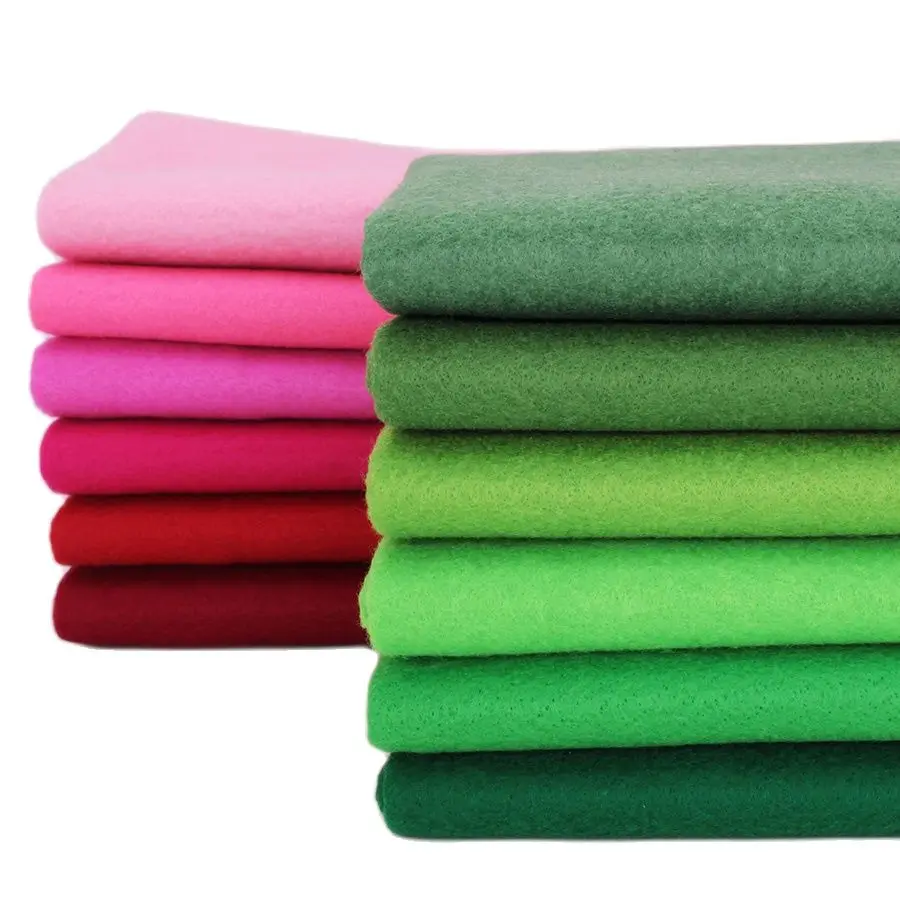 Christmas Soft Felt For Sewing DIY Crafts Dolls, Handmade Material,Polyester Fabric, Red Green 12 Pcs/Lot 25cmx28cm