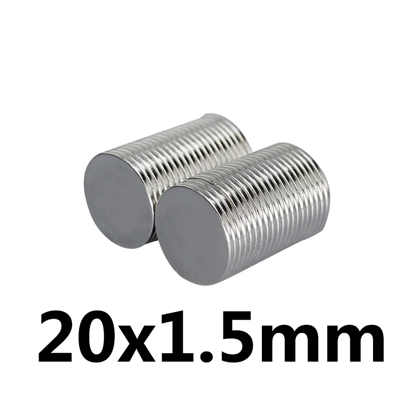 10/20/50/100pcs 20x1.5 mm Thin Neodymium Strong Magnets Permanent Round Magnet 20x1.5mm Powerful Magnetic  Disc magnet 20*1.5 mm