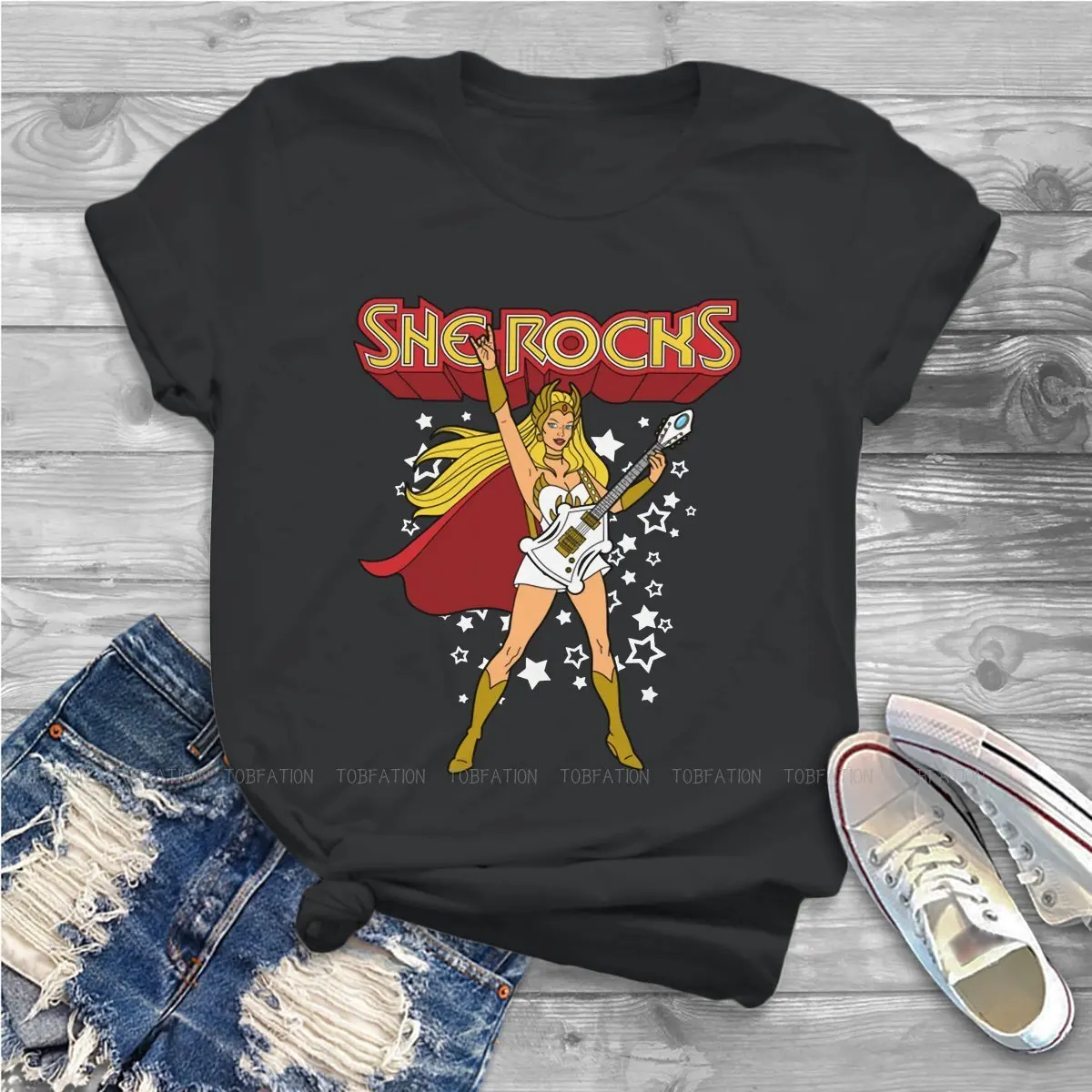 She-Ra and the Princesses of Power Adora TV Girls T Shirt She Rocks Female Tops 4XL Harajuku Kawaii Tees Ladies Cotton Tshirt