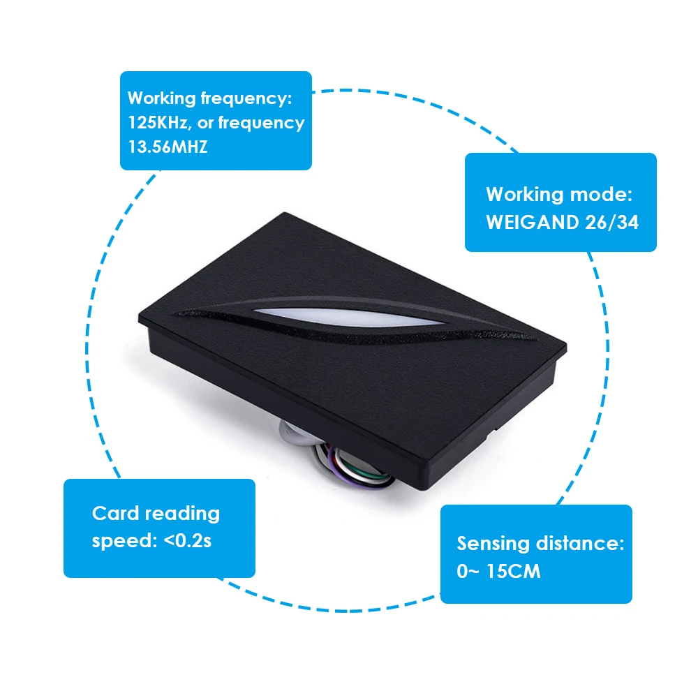 Porta Acesso Controle Wiegand Card Reader Kit, controlador de acesso, C3-100, C3-200, C3-400, RFID IC, leitor de cartão de identificação, KR101E, KR101M