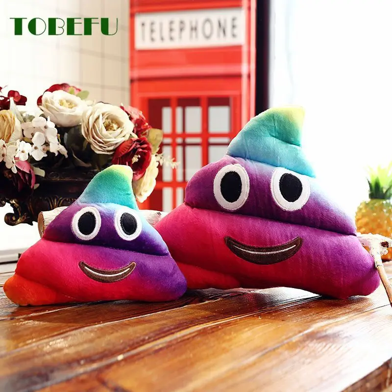 TOBEFU 1PC Poop Plush Pillow Funny Triangle Emotion Cushion Cute Decorative Stuffed Toy Brown Gifts for Kids