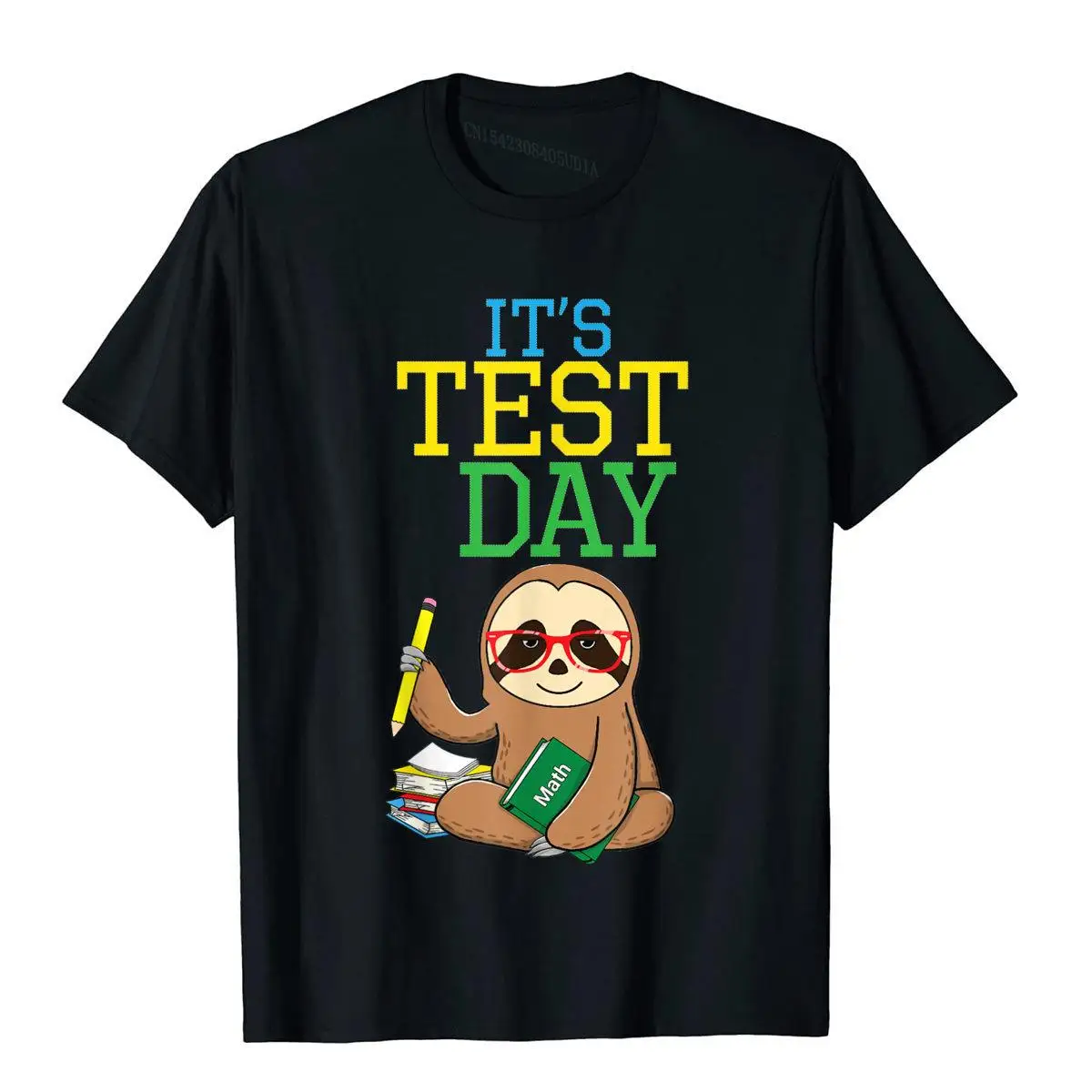 Test Day Teacher Sloth Testing Exam End Of Year Funny T-Shirt Retro Unique Tees Cotton T Shirts For Men Printed On