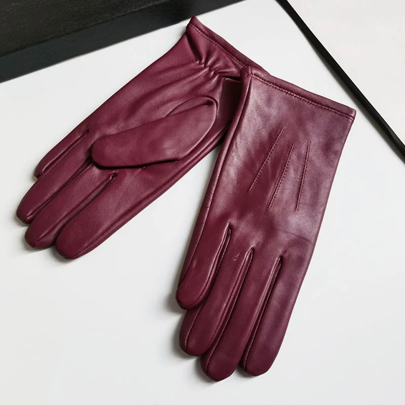 2024 Elegant Fashion Driving Gloves Genuine Real Goat Leather Gloves Women Fashion Winter Autumn Short Mittens G600