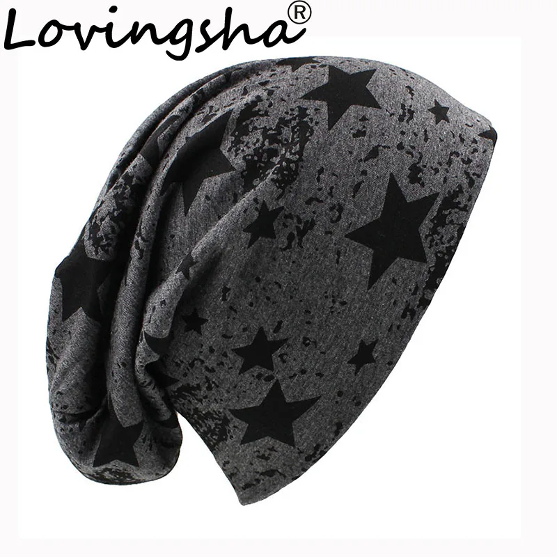 LOVINGSHA Brand Autumn And Winter Hats For Women Stars Design Ladies Thin Hat Skullies And Beanies Men Hat Unisex HT003