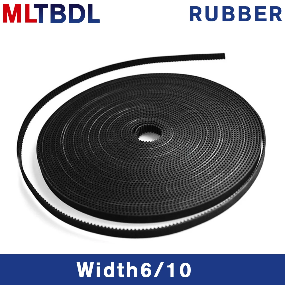 2/5meter GT2-6mm Open Timing Belt Width 6mm 10mm Rubber Material Pitch2mm black 2GT synchronous Belt For Reprap 3D Printer Parts