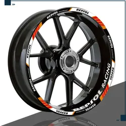 Reflective Motorcycle Accessories Wheel Sticker Hub Decals 17 inches Rim Stripe Tape For REPSOL CB190R CBR250RR/400