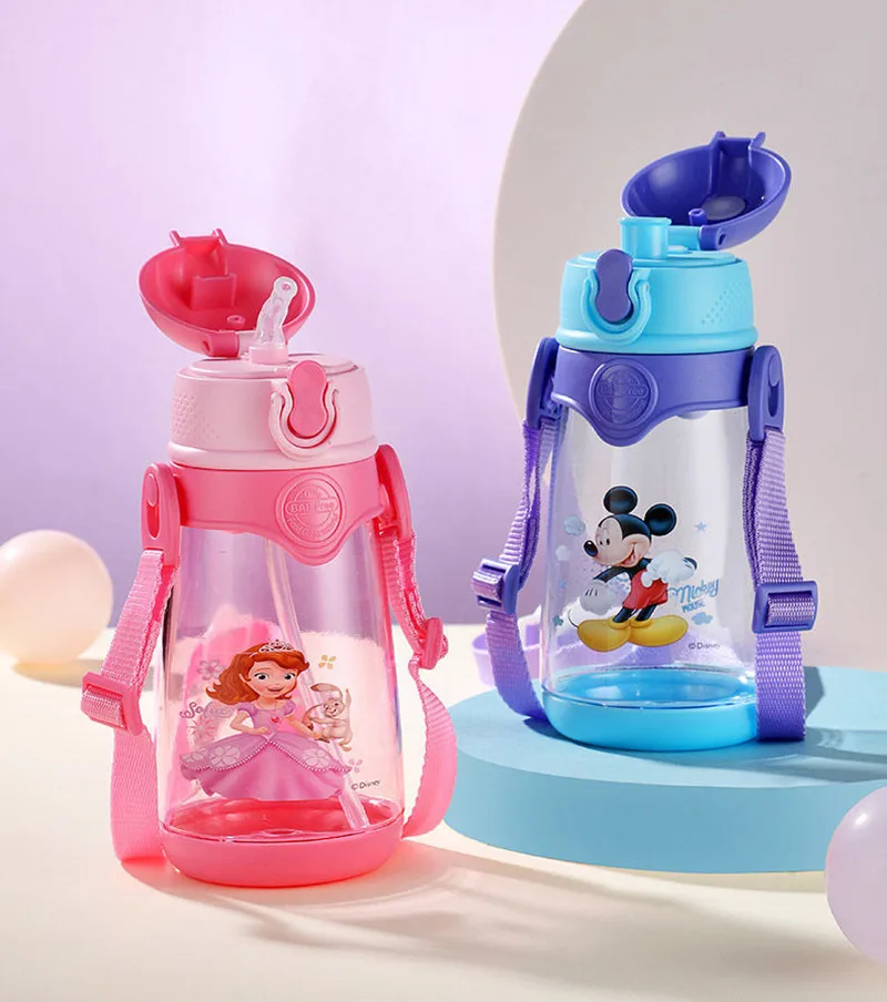 1pc Disney MICKEY MINNIE children Water bottle Marvel baby feeding cup with straw Leakproof BPA-Free Kids Outdoor Sports Bottle