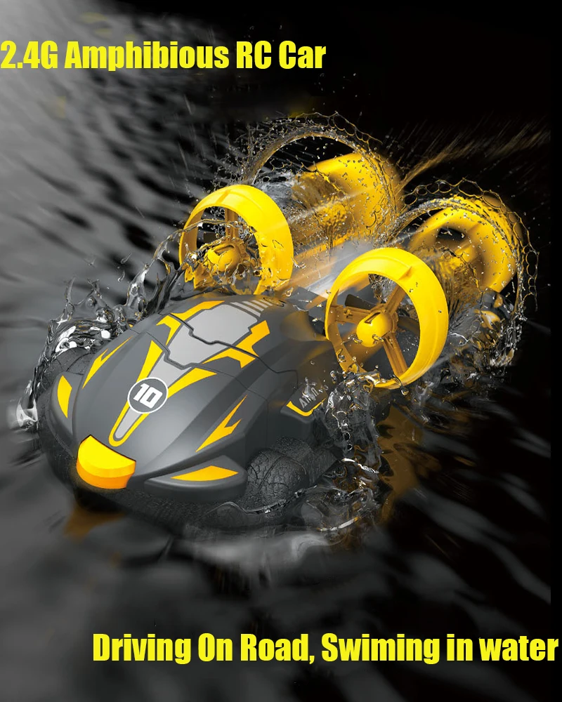 

2.4G Remote Control Mini Car Driving On Road And Water 2 in 1 Function Racing Boat Water Toys Gift For Kids