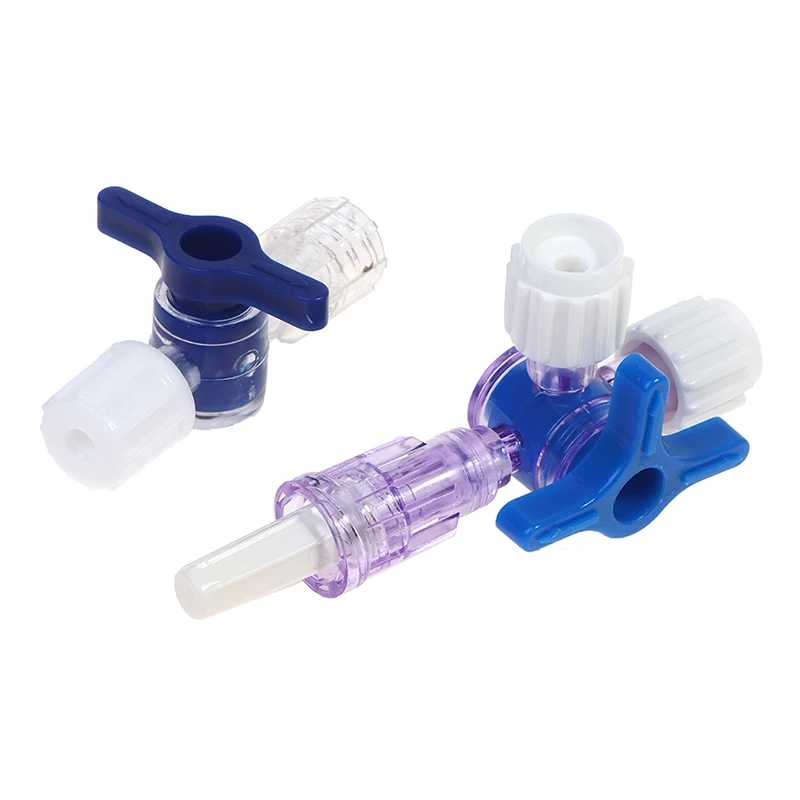 Plastic 2 Way Stop Cock For Clinical Hospital Luer Lock Adapter 3 Way Stopcock Flexiable T-Connector Extension Tube