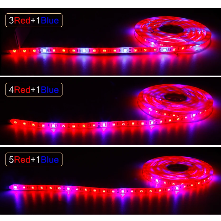 Светодиодная лампа полного спектра для выращивания растений, 12 В, красный + синий, водонепроницаемая лампа IP65/IP20 для гидропоники, цветов,