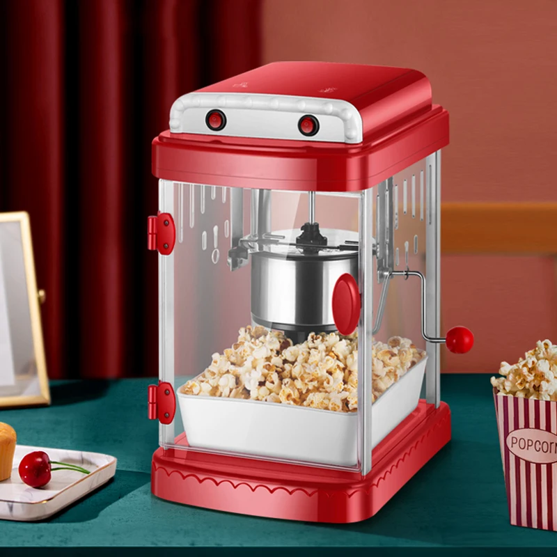 ماكينة صنع الفشار الصغيرة بقوة 220 فولت، وعاء ذرة صغير أوتوماتيكي منزلي تجاري غير لاصق