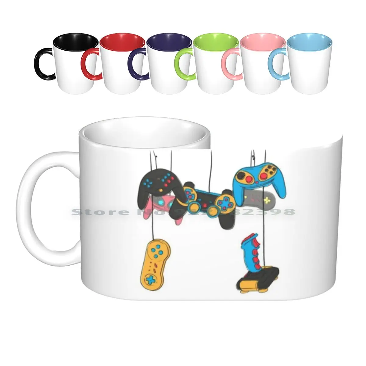 Gaming Controller Paradise Ceramic Mugs Coffee Cups Milk Tea Mug Gaming Gamer Controller Retro Games Geek Game Old School Nerd