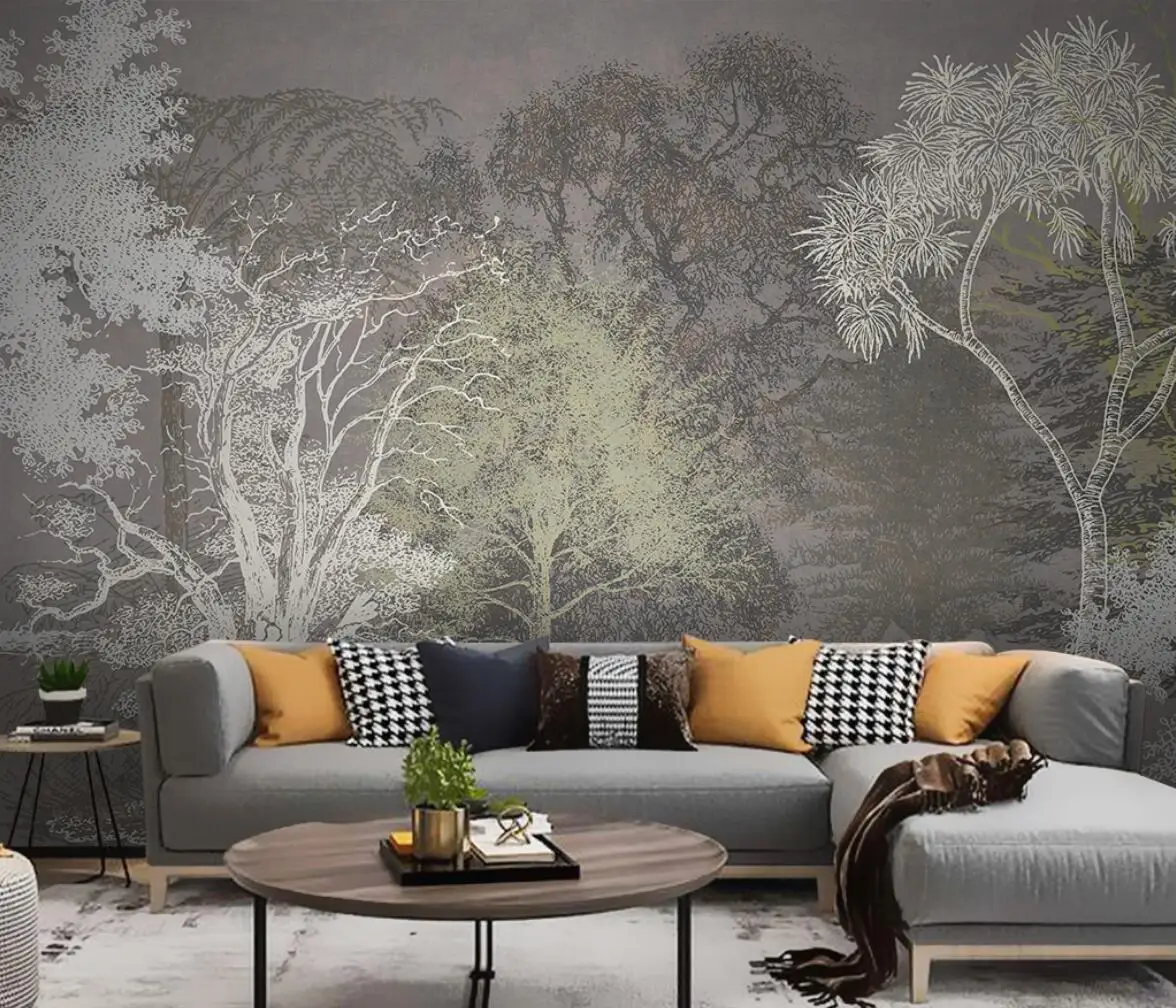 Custom Nordic woods forest wallpaper for Dining Room Mural Living Room Sofa TV Backdrop 3D Wall paper bedroom Papel De Parede