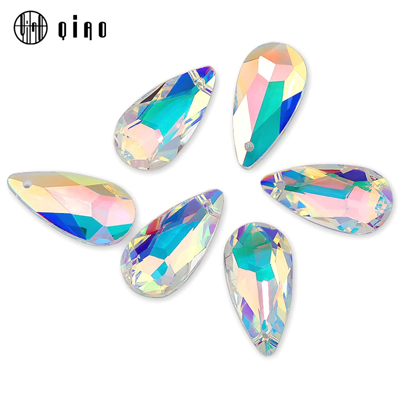 Best quality 12x24mm crystal drop beads Pear Shape crystal pendant charms rhinestones for Jewelry making Earrings diy 10pcs/lot