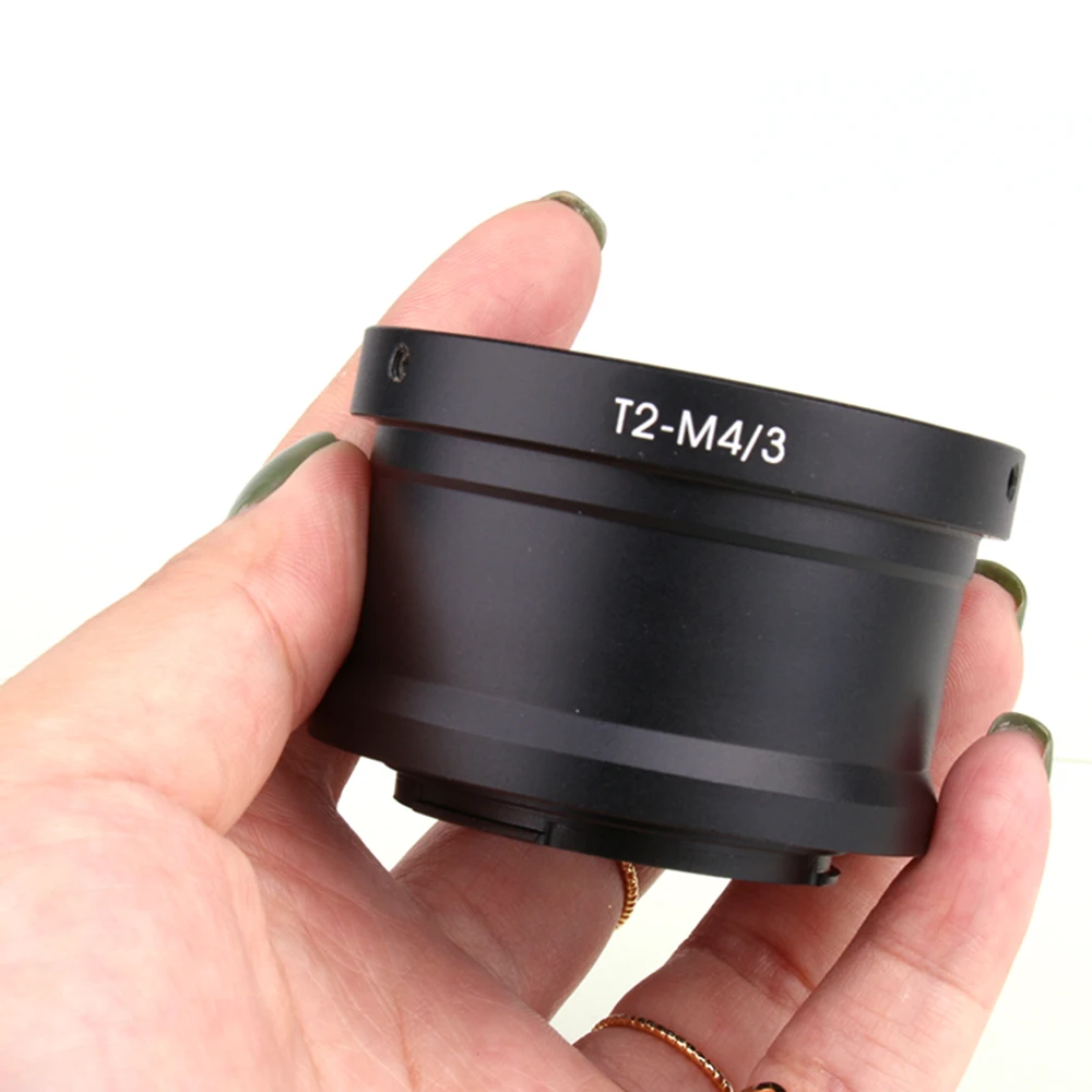 T2-M4/3 Black Aluminium Alloy Adapter Ring for T2 Mount Telescope to for Olympus M4/3 Mount Mirrorless Camera