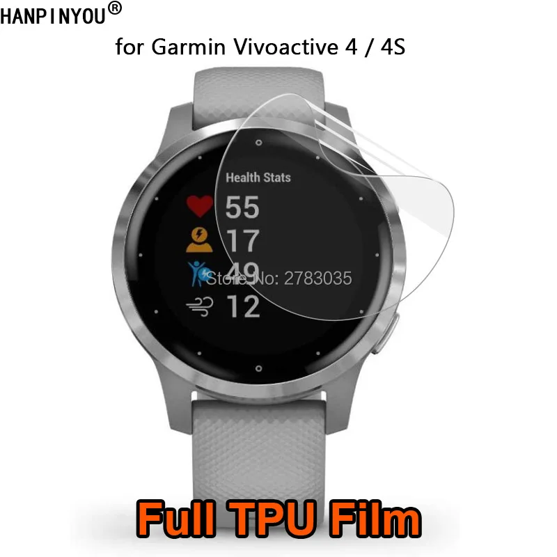 For Garmin Vivoactive 4 / Vivoactive 4S Sports Smart Watch Clear Soft TPU Full Cover Film Screen Protector (Not Tempered Glass)