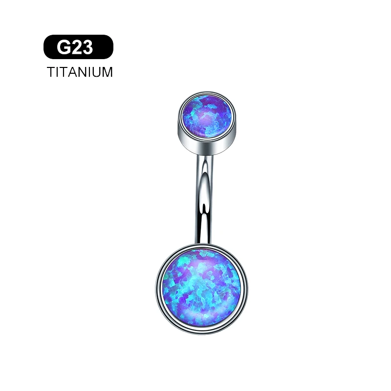 1 PC G23 Titanium Piercing Opal Zircon Belly Button Ring Beach Shiny Crystal Perforation Body Sexy Women Jewelry 14G