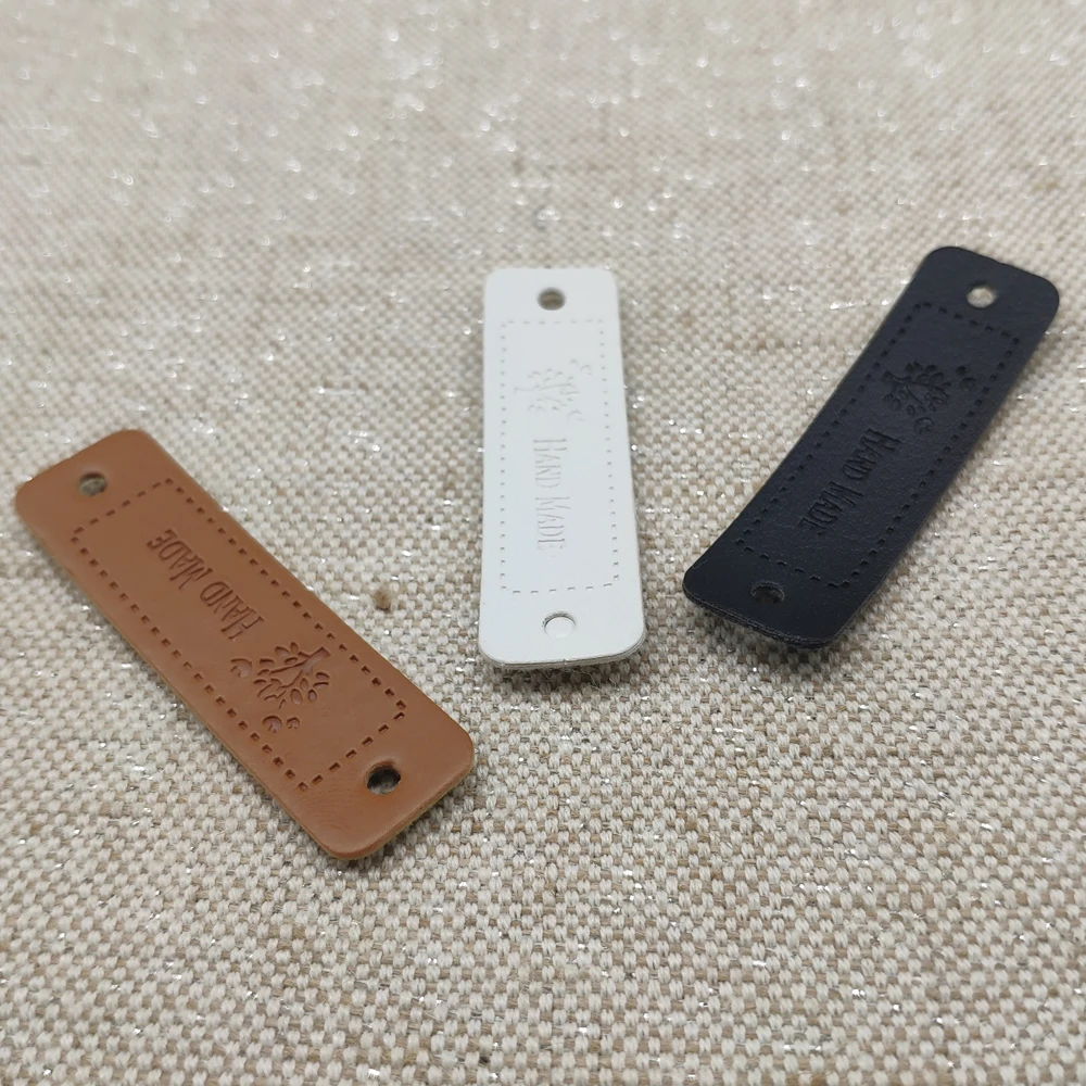 Lovely Tree With Bird Handmade Pu Leather Labels For Love Tree Clothing Handmade Tags For Hand Made Love Label Pu Leather Tag