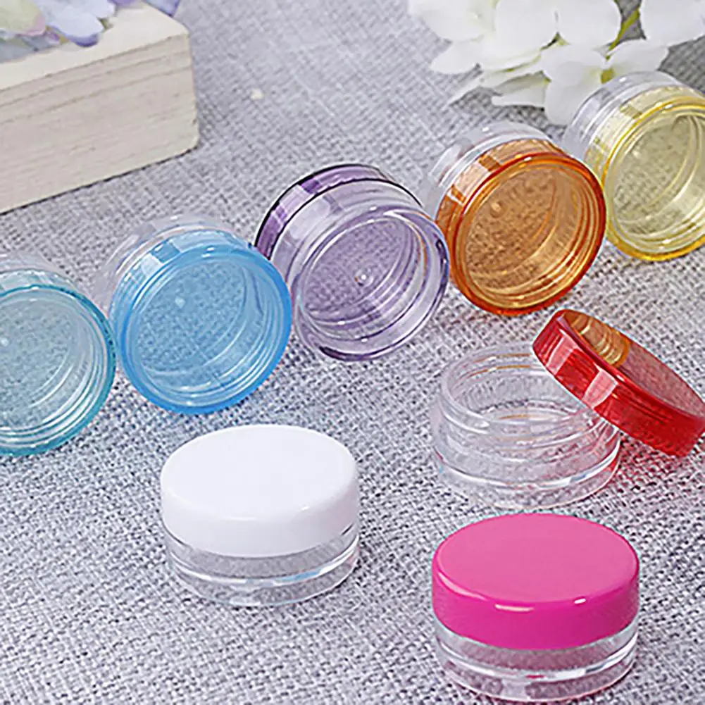 Small Plastic Pill Box Splitter Pill Case Cream Sample Mini Round Empty Bottle Jar Pot Cosmetic Container Tablet Drug Case