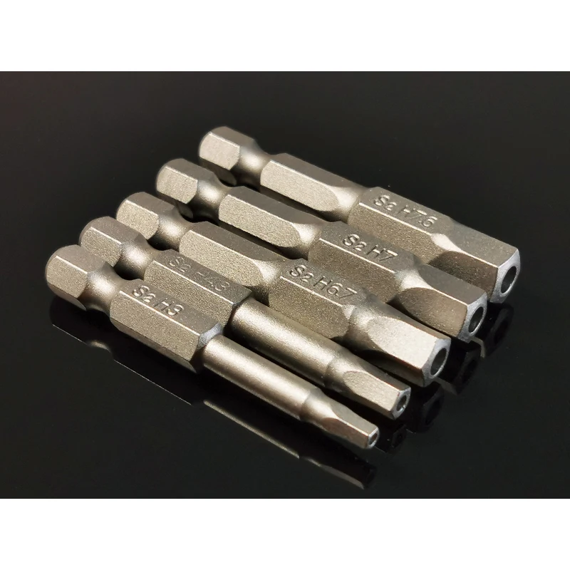 Pentagonal Chave de fenda Brocas Set, magnético, chave de fenda, Hex Shank S2, Power Kit Ferramentas Manuais, 50mm, 1/4 ", 5Pcs