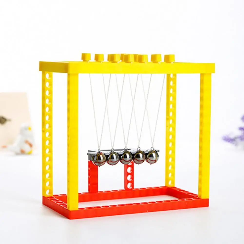 Physics Newton Cradle Toy with Balance Balls Educational Plastic Science Experiment Kid Toy for Gift Ornaments