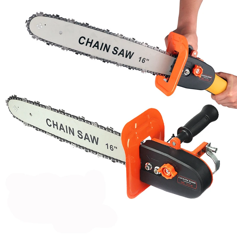 16 Inch Chainsaw Bracket Electric Saw Change M10+M14+M16 Angle Grinder Into Chain Saw Woodworking Power Tool Set