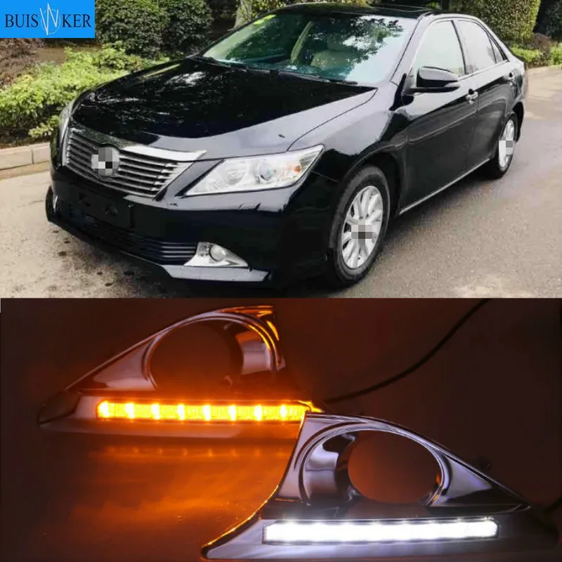 

LED DRL For Toyota Camry 2012 2013 2014 drl Daytime Running Light Front Bumper Driving Fog Lamp Daylight Headlight Accessories