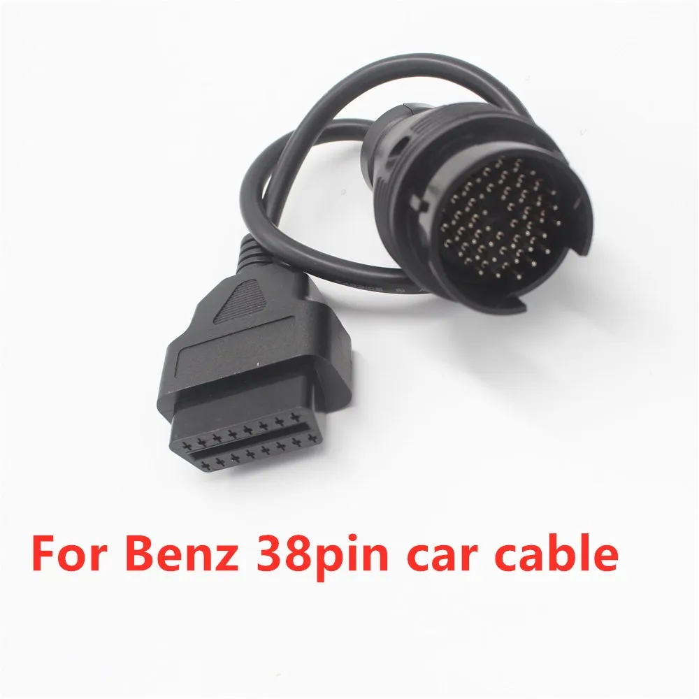 Acheheng cables 38PIN 38 Pin to 16 Pin OBD2 OBD Car Diagnostic Adapter Cable Black for Mercedes Benz