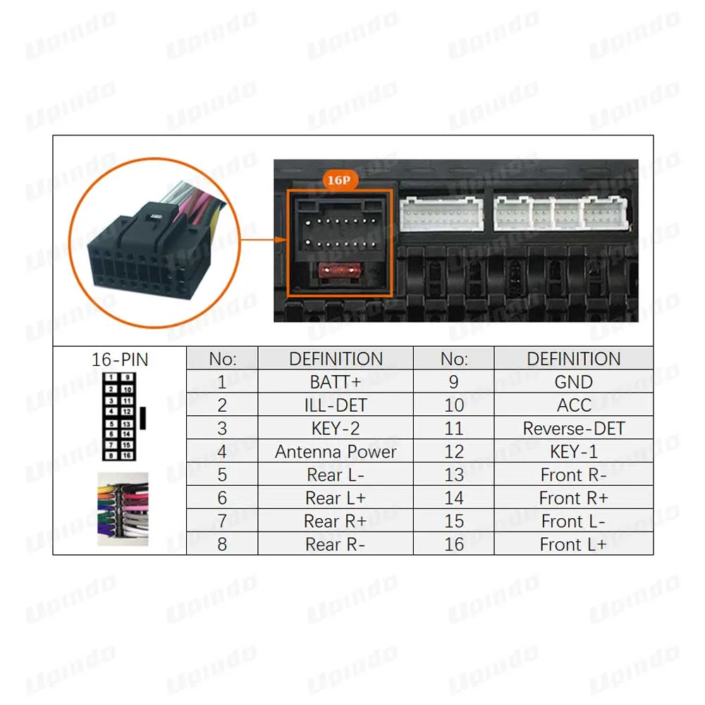 Car Radio Cable Android Multimedia Player Connector 16 Pin Power Wiring Harness for TOYOTA Corolla Fortuner RAV4 VIOS YARIS