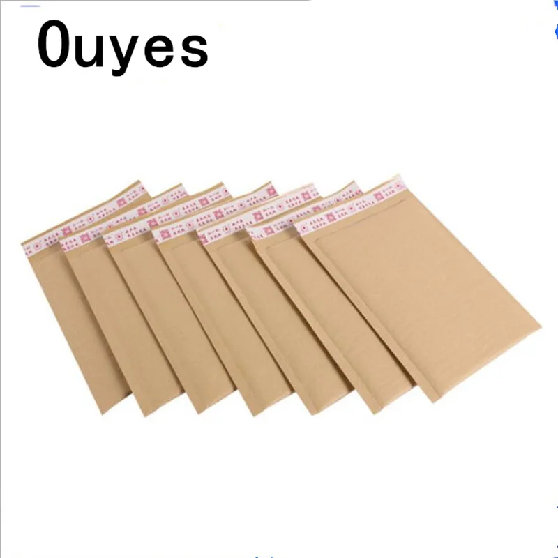 Saco De Mailer De Bolha De Papel Kraft, Envelope Adesivo De Selo Auto, Transporte Expresso De Negócios Sacos De Embalagem, Marrom Natural, 50Pcs