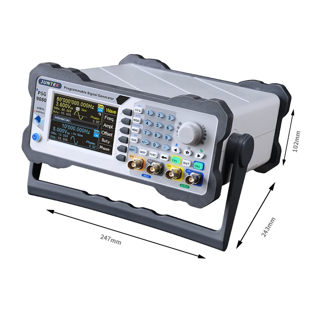 New JUNTEK 2 Channel 60MHz 80MHz Programmable DDS Arbitrary Waveform Function Signal Generator Frequency Counter PSG9080