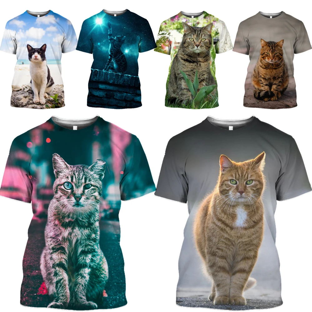 Mamba Top Men Tshirt Women Tees Loose Beautiful Hairy Cute Animal Cat T Shirt Elegant Pet 3D Print Human Partner Unisex Clothing