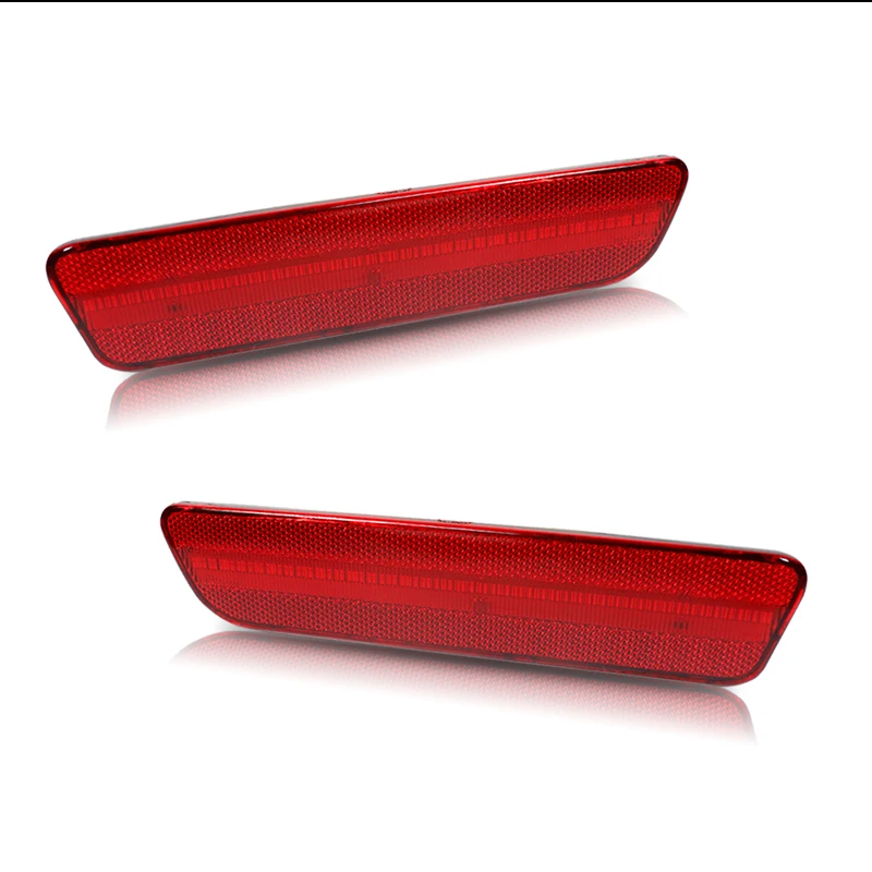 2PCS High Power Red Full LED Rear Bumper Reflector Side Marker Lights Back Fender Side Marker Lights For 2005-2009 Ford Mustang