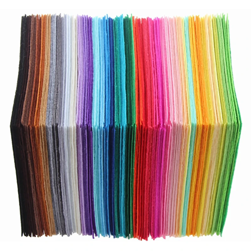 Mix 40 Colors 1mm ThicknessNon Woven Felt Fabric DIY Polyester Cloth Felts With Thread DIY Bundle For Sewing Crafts 10*15CM