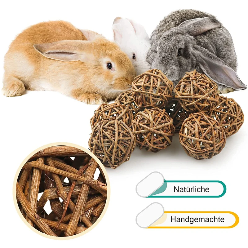 Natural Willow Balls For Small Animals Pet Rabbit Hamster Chewing Toy Guinea Pig Bird Chew Funny Toy for Parrots Grass Ball