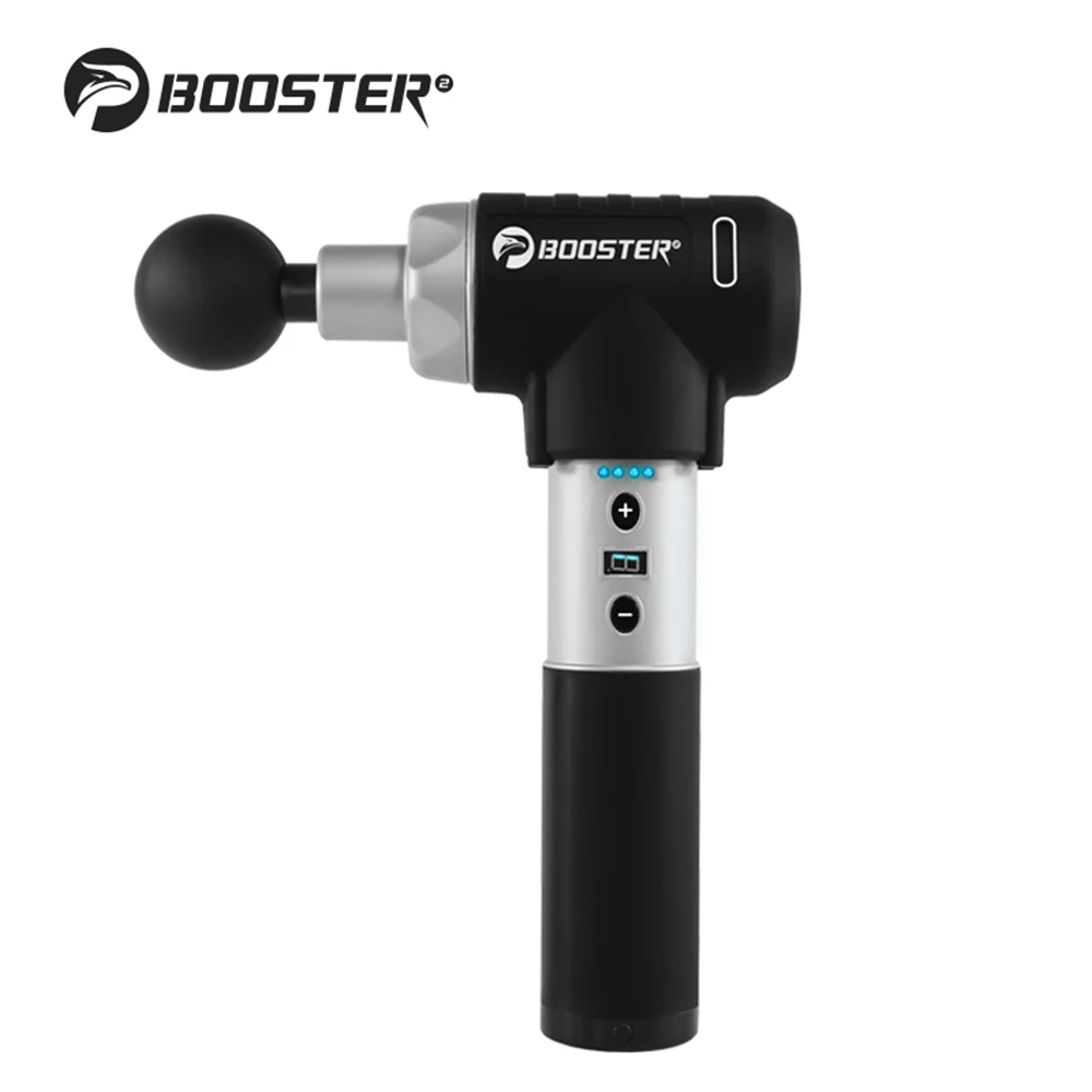 Booster Pro 2-Pistolet de massage musculaire des tissus profonds, masseur corporel, 5 têtes, faible bruit, fitness en saillie