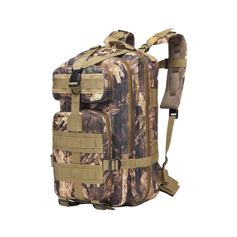 Waterproof Maple Leaf Bionic Camouflage Hunting Fishing Backpack Anti-Wear Backpack 25L Multi-Functional Double Shoulder Bag