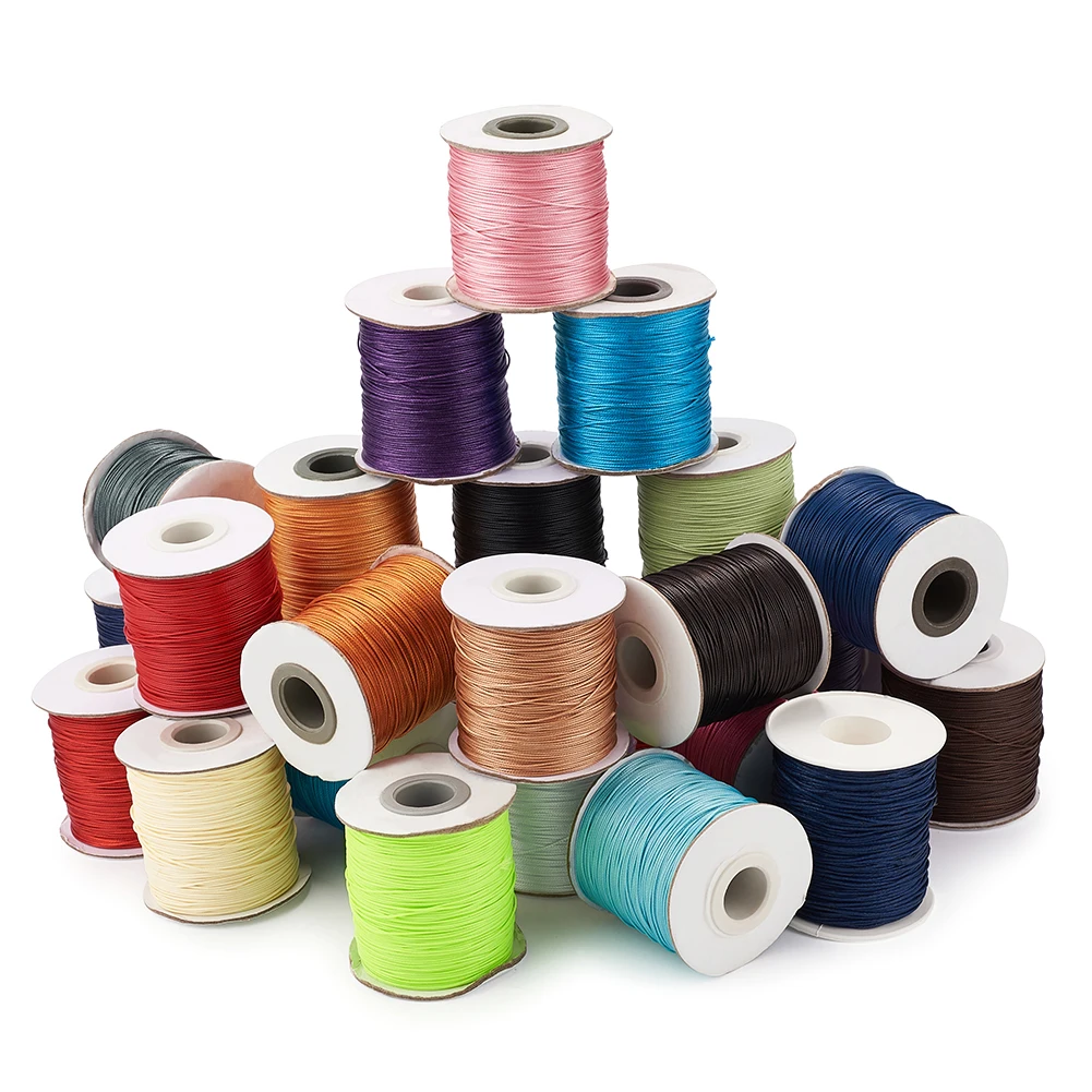 Pandahall 1 Roll 0.5mm Korean Waxed Polyester Cord Thread for Beading DIY Bracelet Jewelry Making Stringing Materials 38 Colors