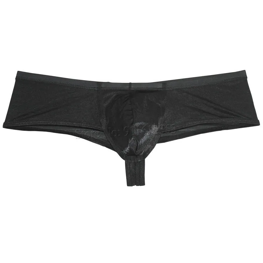 Men\'s Underwear Organdy Cheeky Boxers Thong Boxershorts Shiny & Soft Brazilain Bikini Ropa Interior Hombre