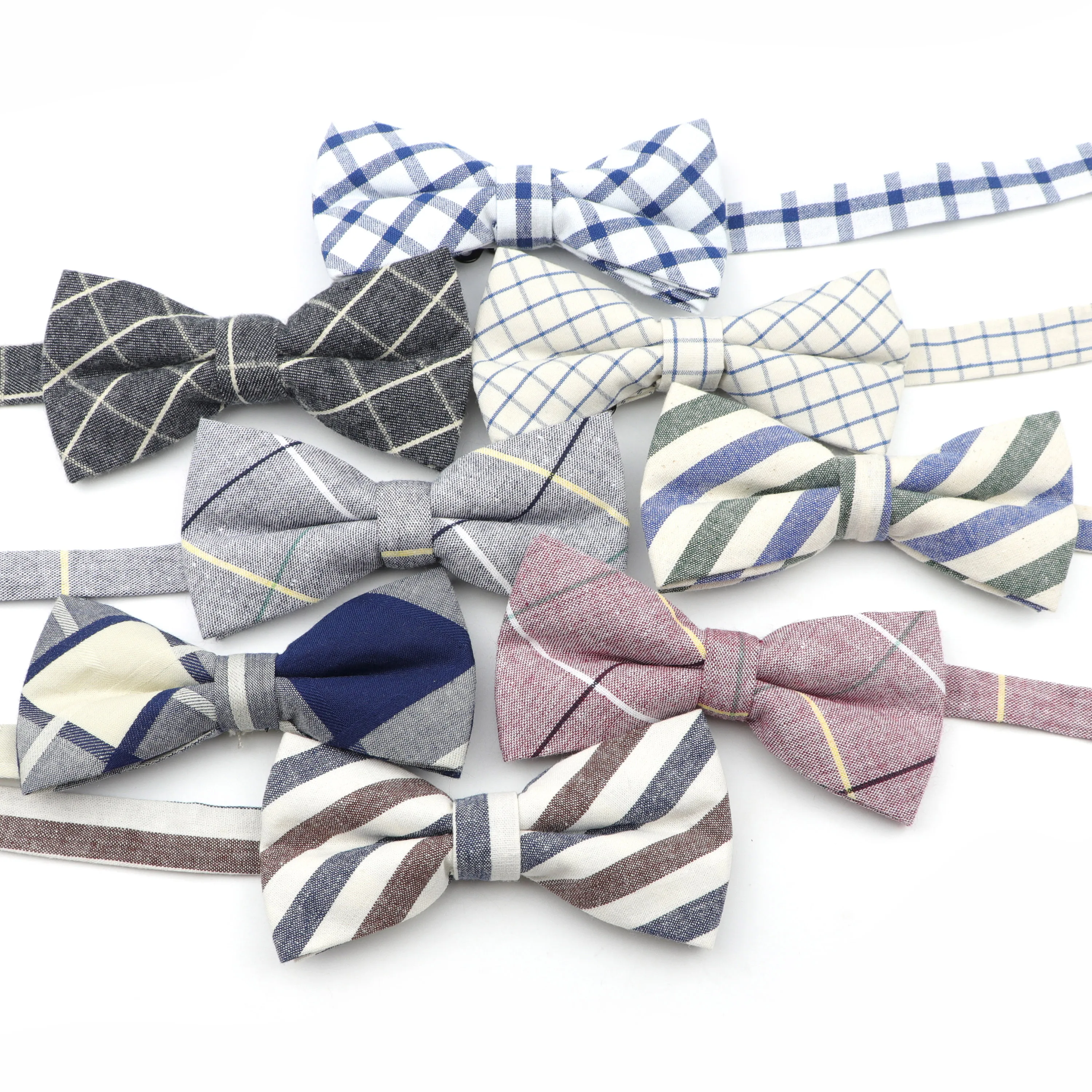 

Superior Mens Fashion Bright Check Artificial Cotton Soft Striped Plaid Rainbow Butterfly Men Bow Ties Designer Cravat