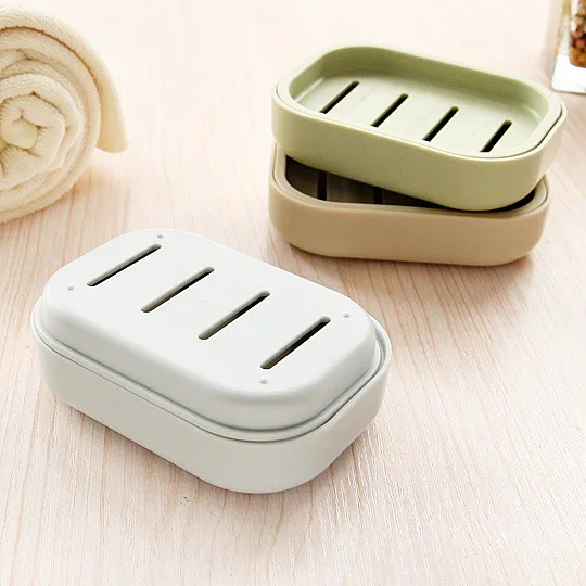 New Creative Soap Dish Portable Plastic Household Bathroom Soap Case Holder Double soap box For Kitchen Bathroom Accessories