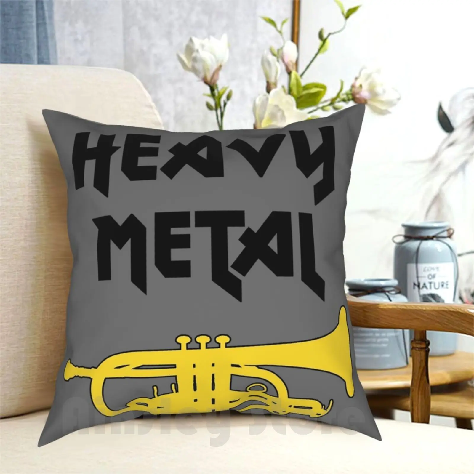 Cornet-Heavy Metal-Funny Trumpet Gift / Funny Cornet Gift Pillow Case Printed Home Soft Throw Pillow Cornet Trumpet