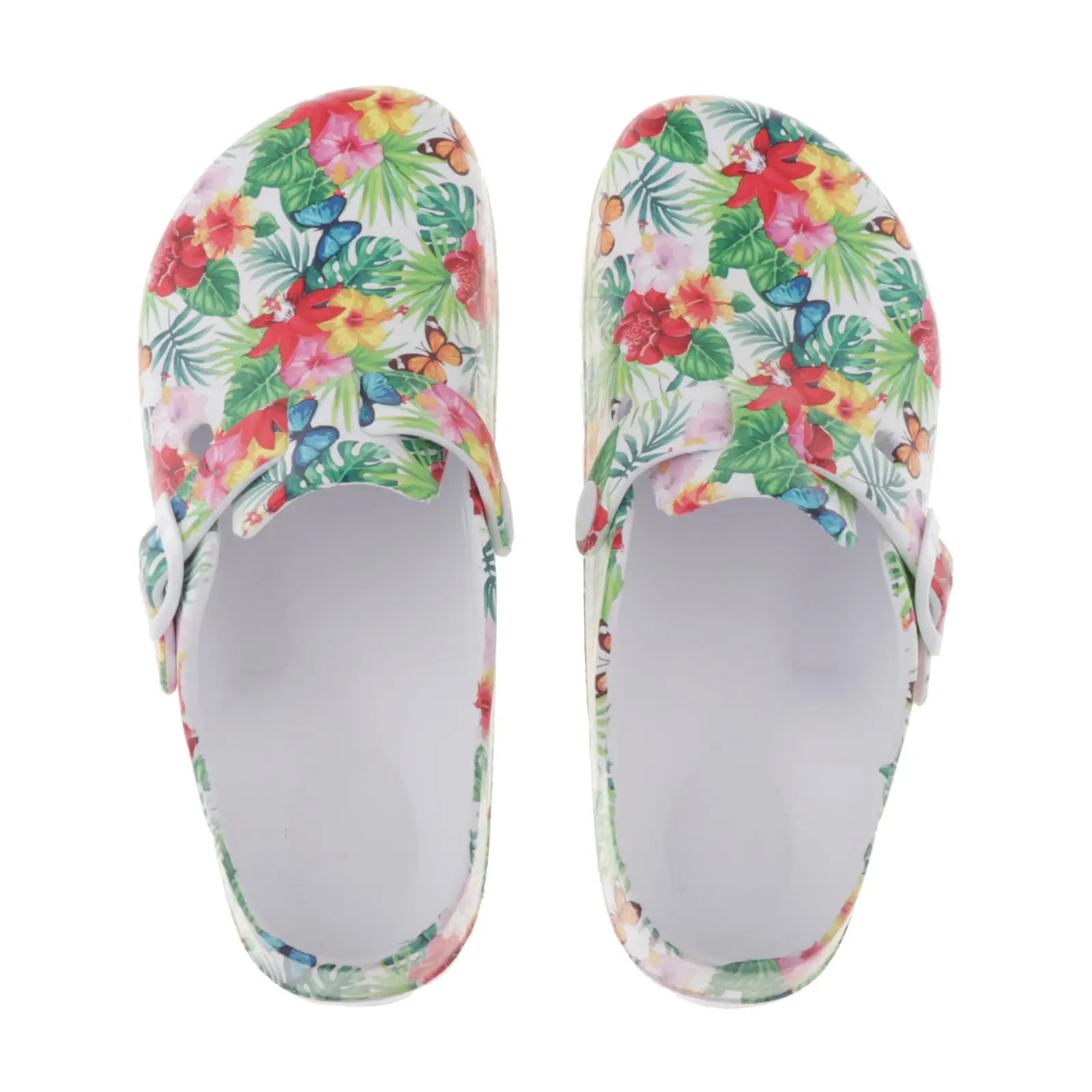 Lady Lihgtweight Slipper Flower Picture Indoor Out door women shoes Chef Shoes Work water proof shoe