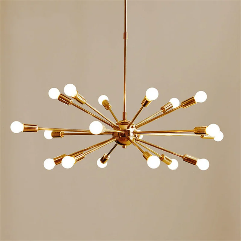 Sputnik lustre de bronze do vintage moderna luz pingente lâmpada pendurado luz sala estar casa deco jantar cozinha luminária