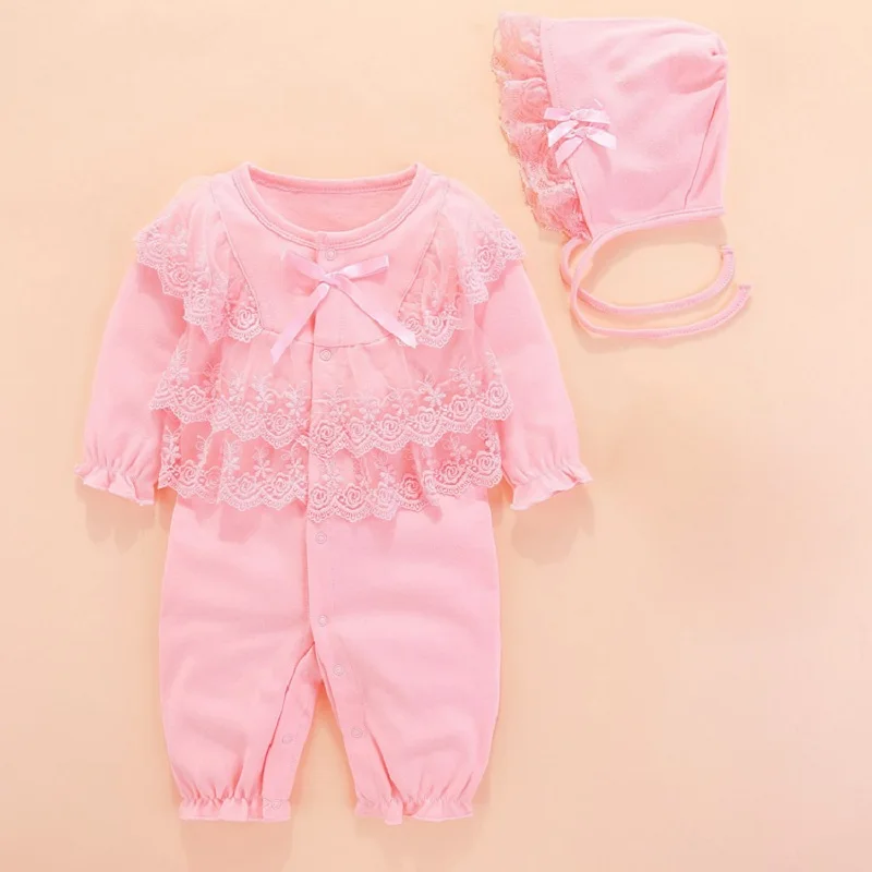 New born baby girl clothes&romper cotton long sleeves fall baby costume newborn baby jumpsuit 0 3 months princess style toddler