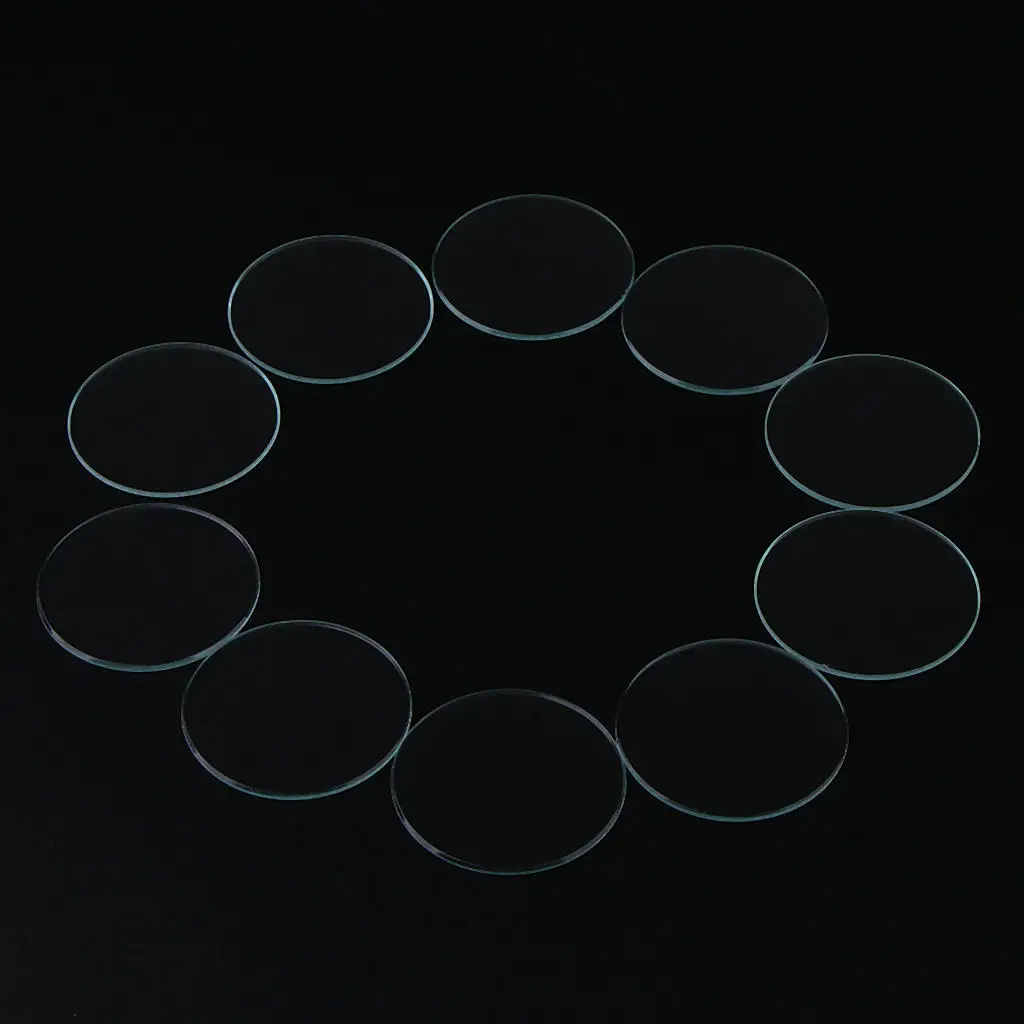 10Pcs Lot Clear 1mm Thick Mineral Watch Crystal 33.5-40mm Diameter Concave Glass